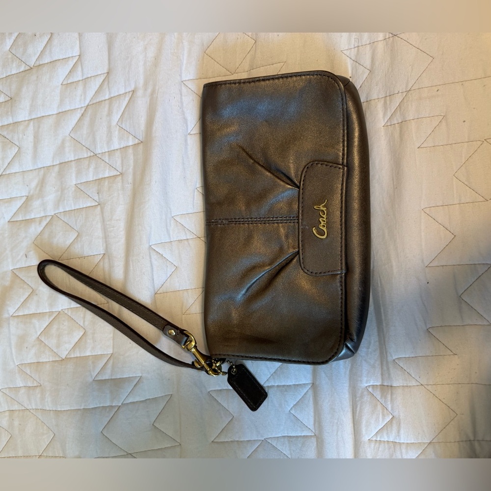 Coach Bronze Wristlet with Strap
